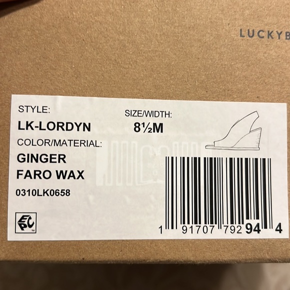 NIB Lucky Brand ginger color wedges, size 8.5M - Picture 11 of 11